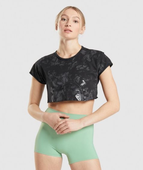 Women's Gymshark KK Fit Raw Cropped Tops Black | CA 3867DA